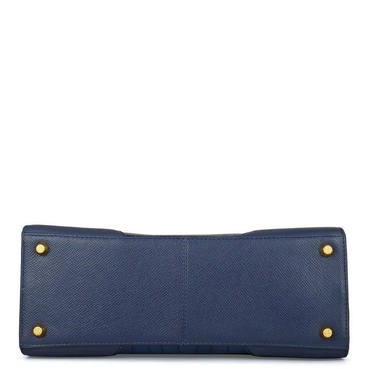 Medium Croco Franzy Leather Satchel - Stardust