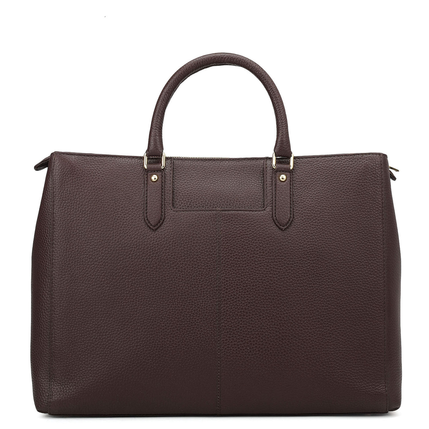 Large Wax Stripe Leather Book Tote - Berry