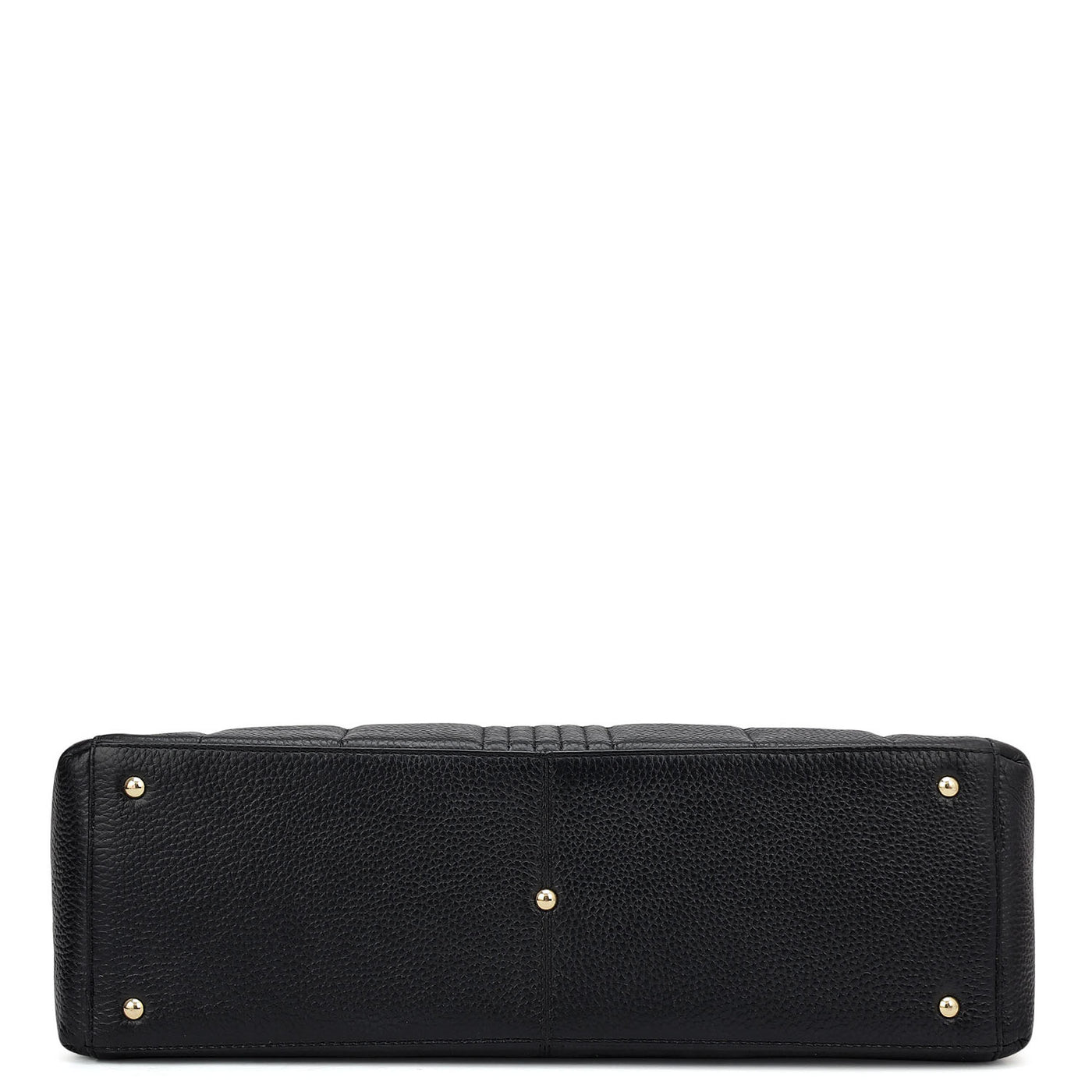 Large Wax Stripe Leather Book Tote - Black