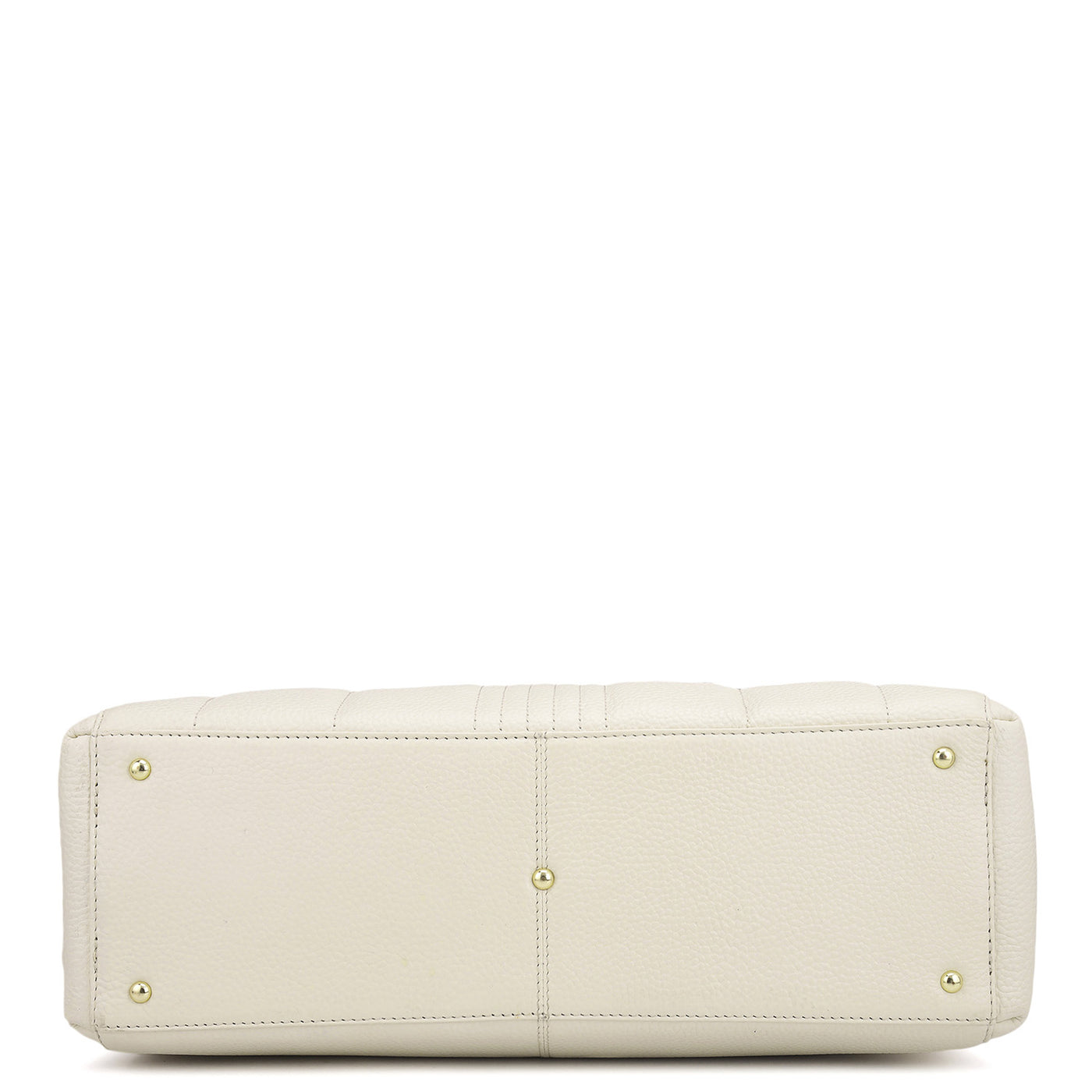 Large Wax Stripe Leather Book Tote - Off White