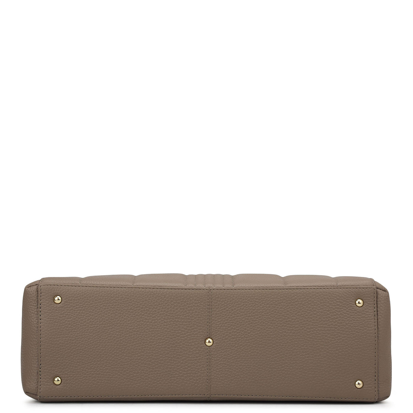 Large Wax Stripe Leather Book Tote - Taupe