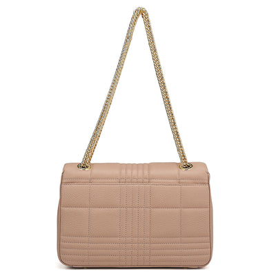 Medium Wax Stripe Leather Shoulder Bag - Feather