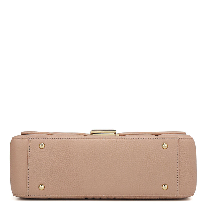 Medium Wax Stripe Leather Shoulder Bag - Feather
