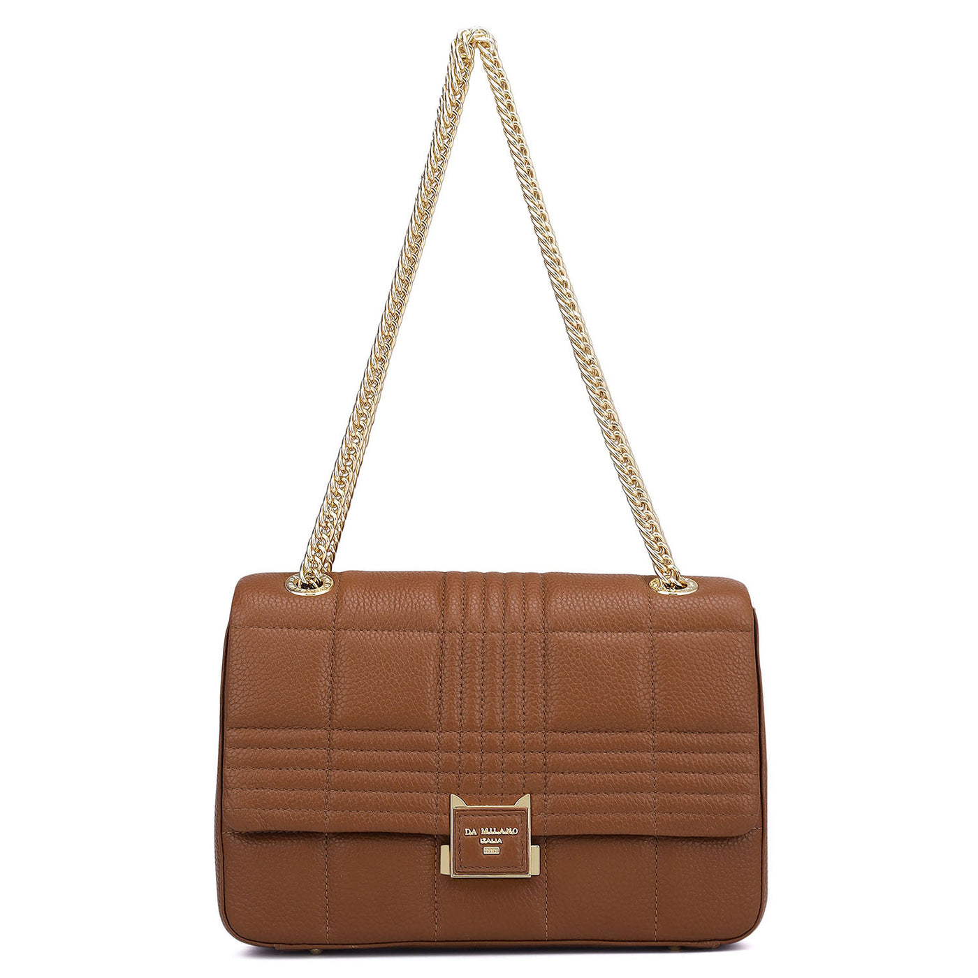 Medium Wax Stripe Leather Shoulder Bag - Woddy