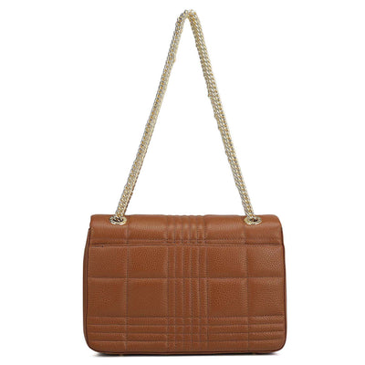 Medium Wax Stripe Leather Shoulder Bag - Woddy