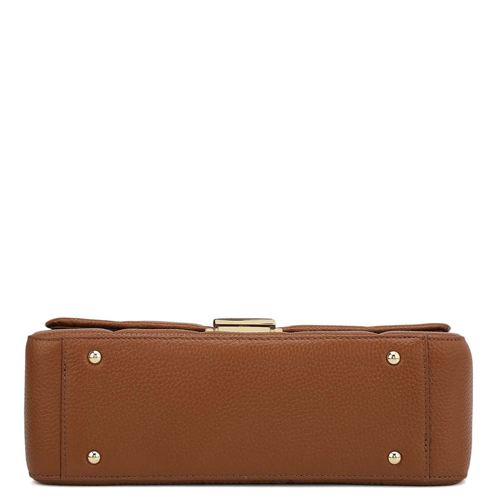 Medium Wax Stripe Leather Shoulder Bag - Woddy