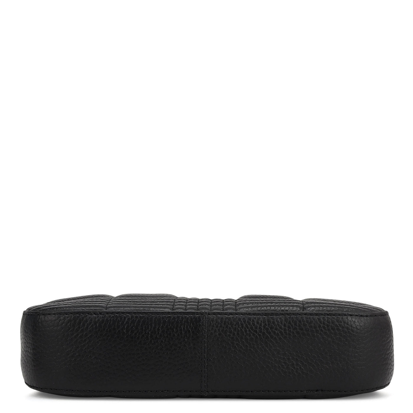 Small Wax Stripe Leather Baguette - Black