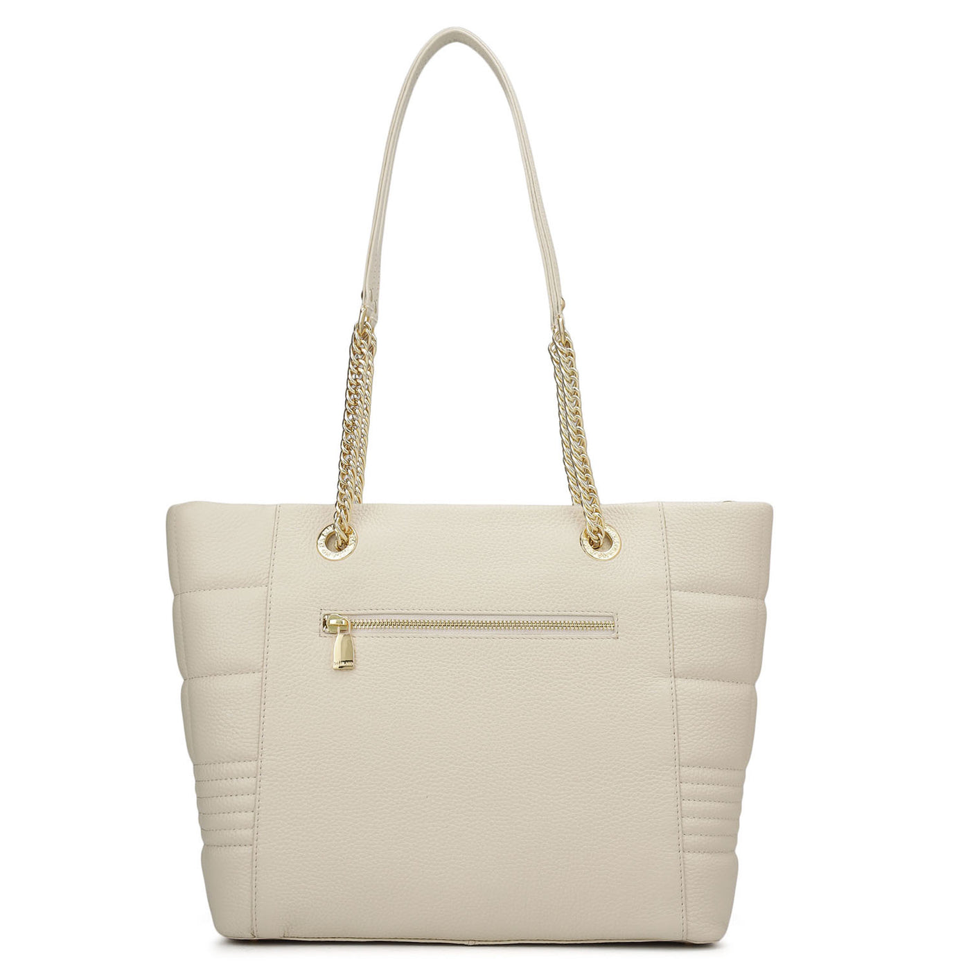 Medium Wax Stripe Leather Tote - Butter