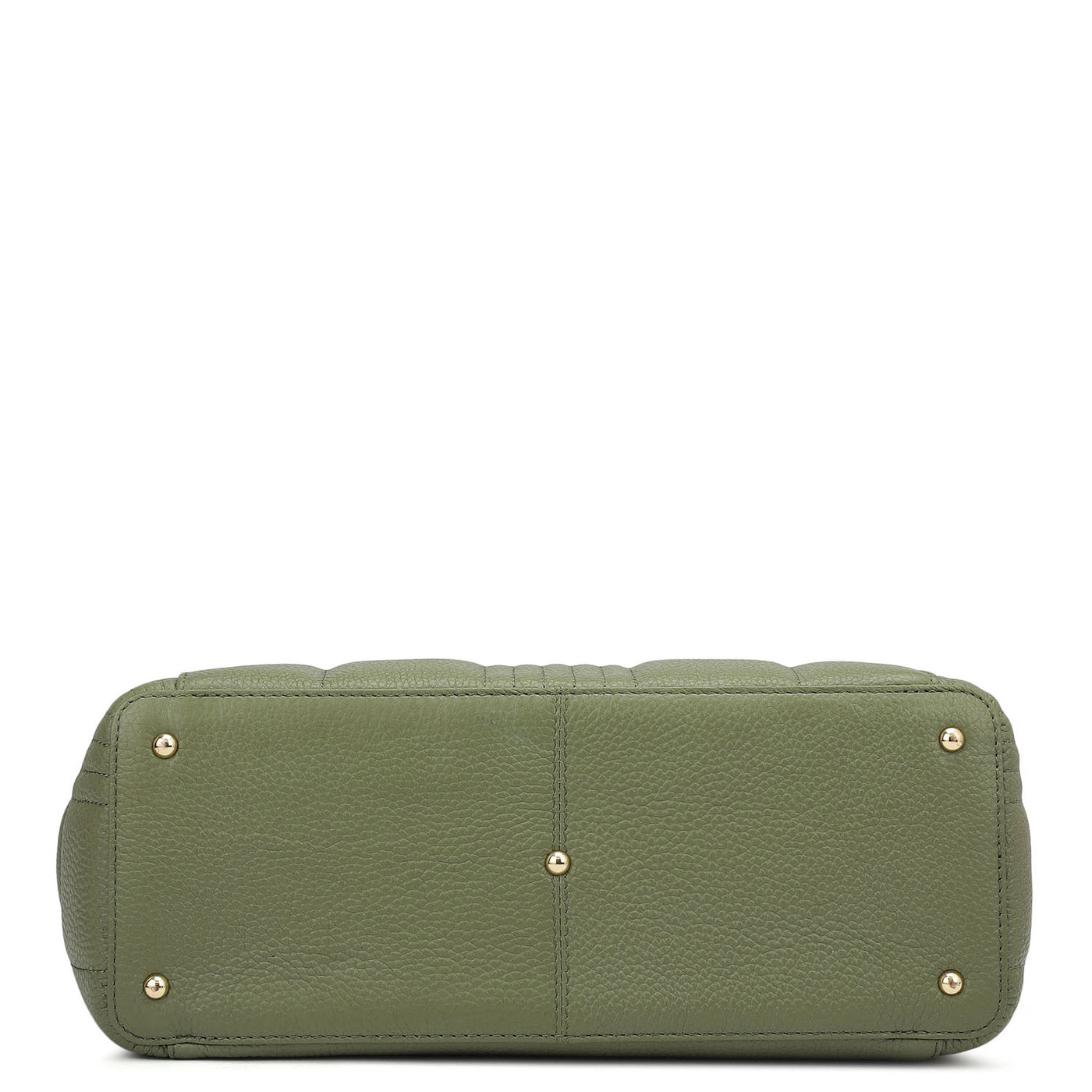 Medium Wax Stripe Leather Tote - Matcha Green