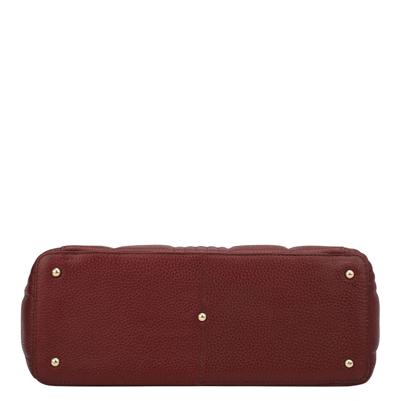Medium Wax Stripe Leather Tote - Wine