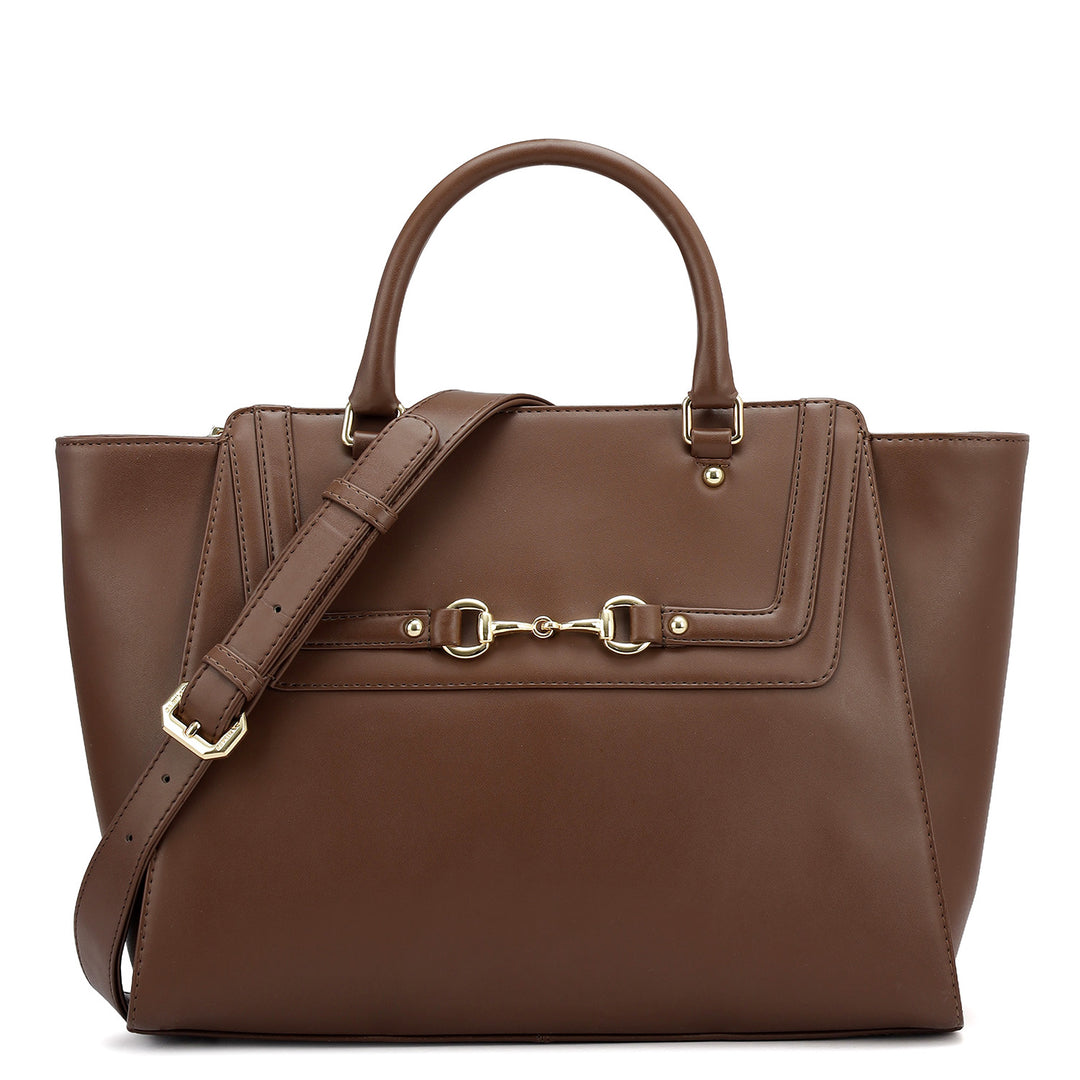 Medium Plain Leather Satchel - Date