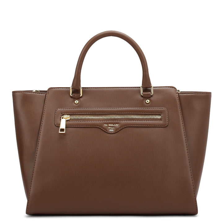Medium Plain Leather Satchel - Date