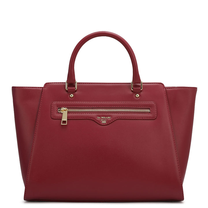Medium Plain Leather Satchel - Plumberry