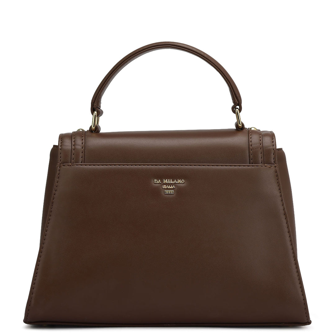 Small Plain Leather Satchel - Date