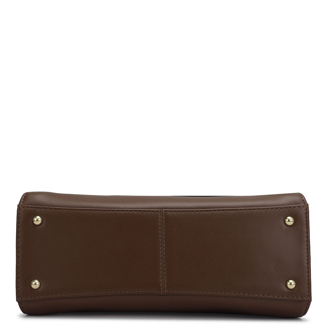 Small Plain Leather Satchel - Date