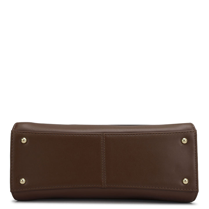 Small Plain Leather Satchel - Date