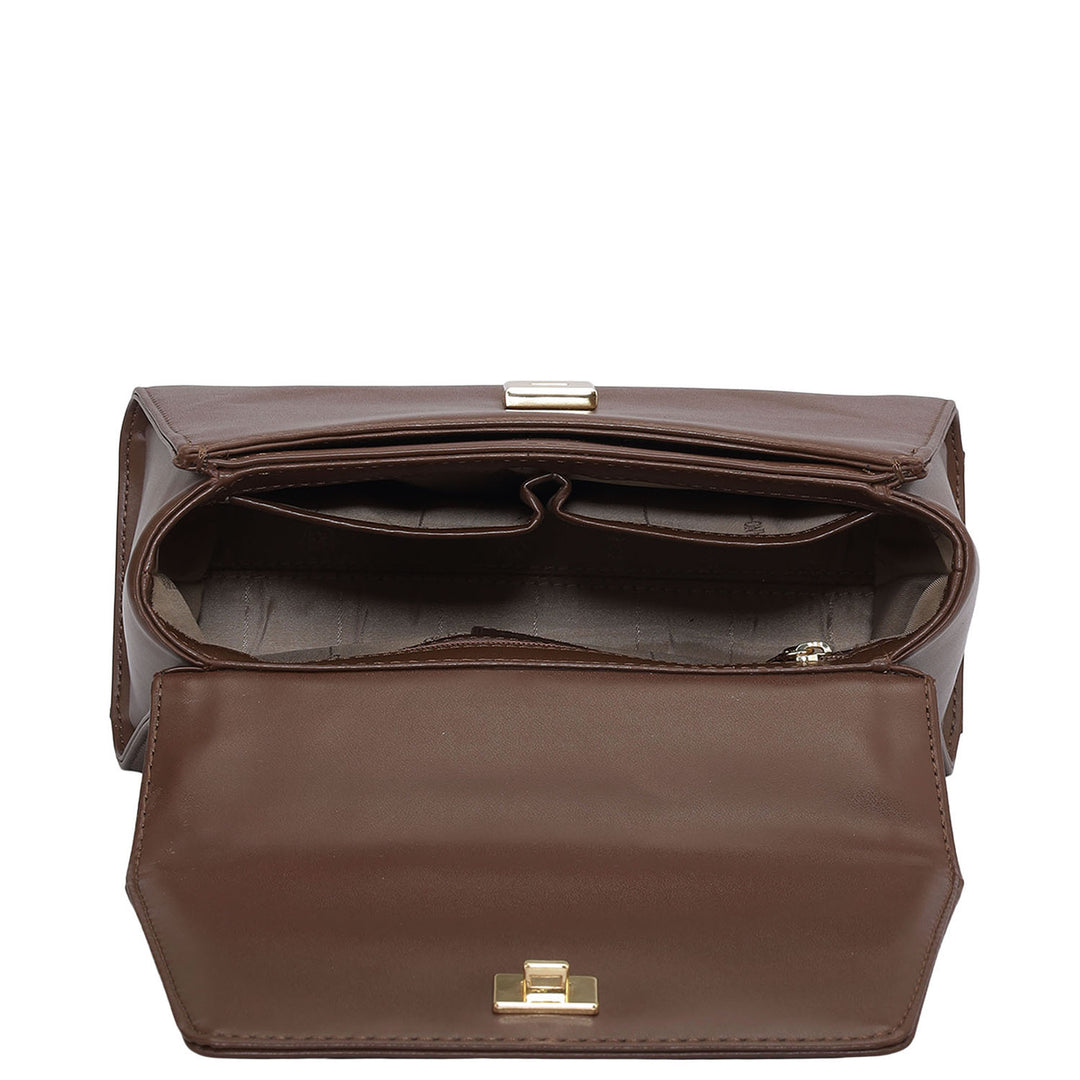 Small Plain Leather Satchel - Date
