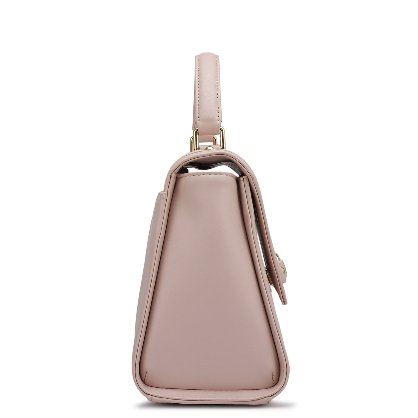 Small Plain Leather Satchel - Pink