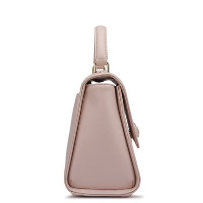 Small Plain Leather Satchel - Pink