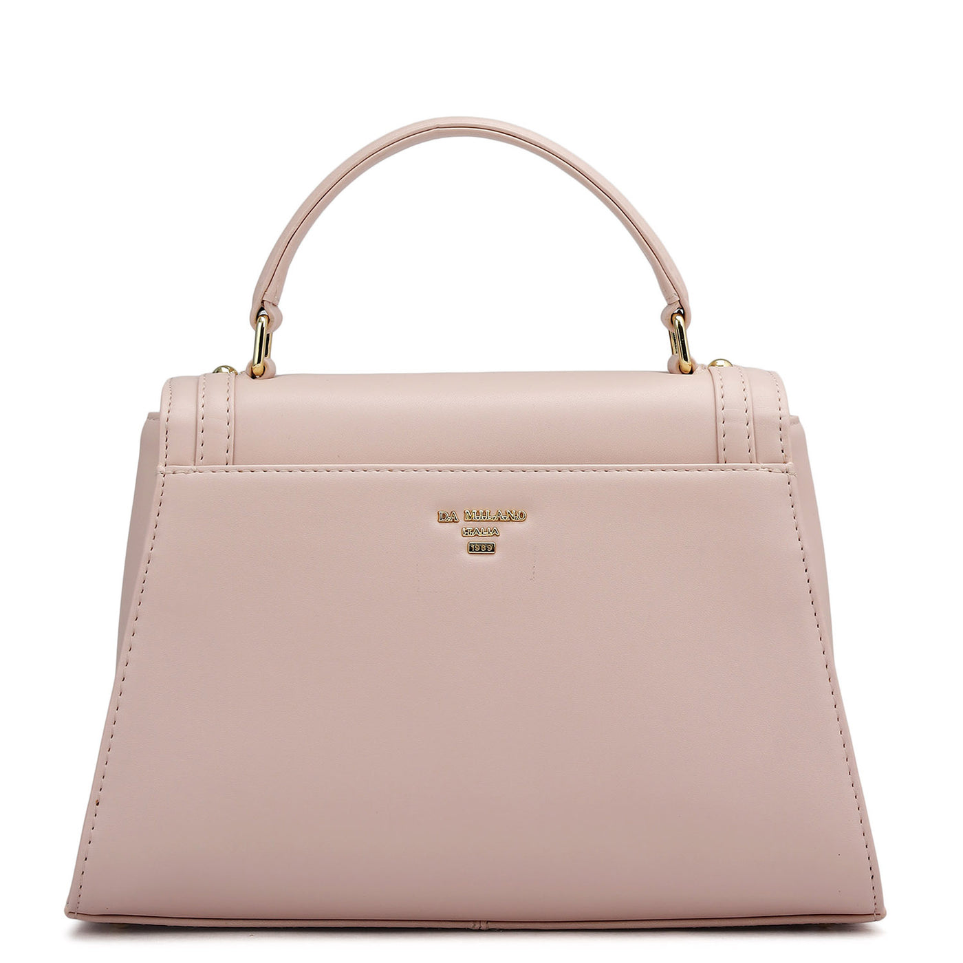 Small Plain Leather Satchel - Pink