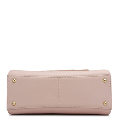 Small Plain Leather Satchel - Pink