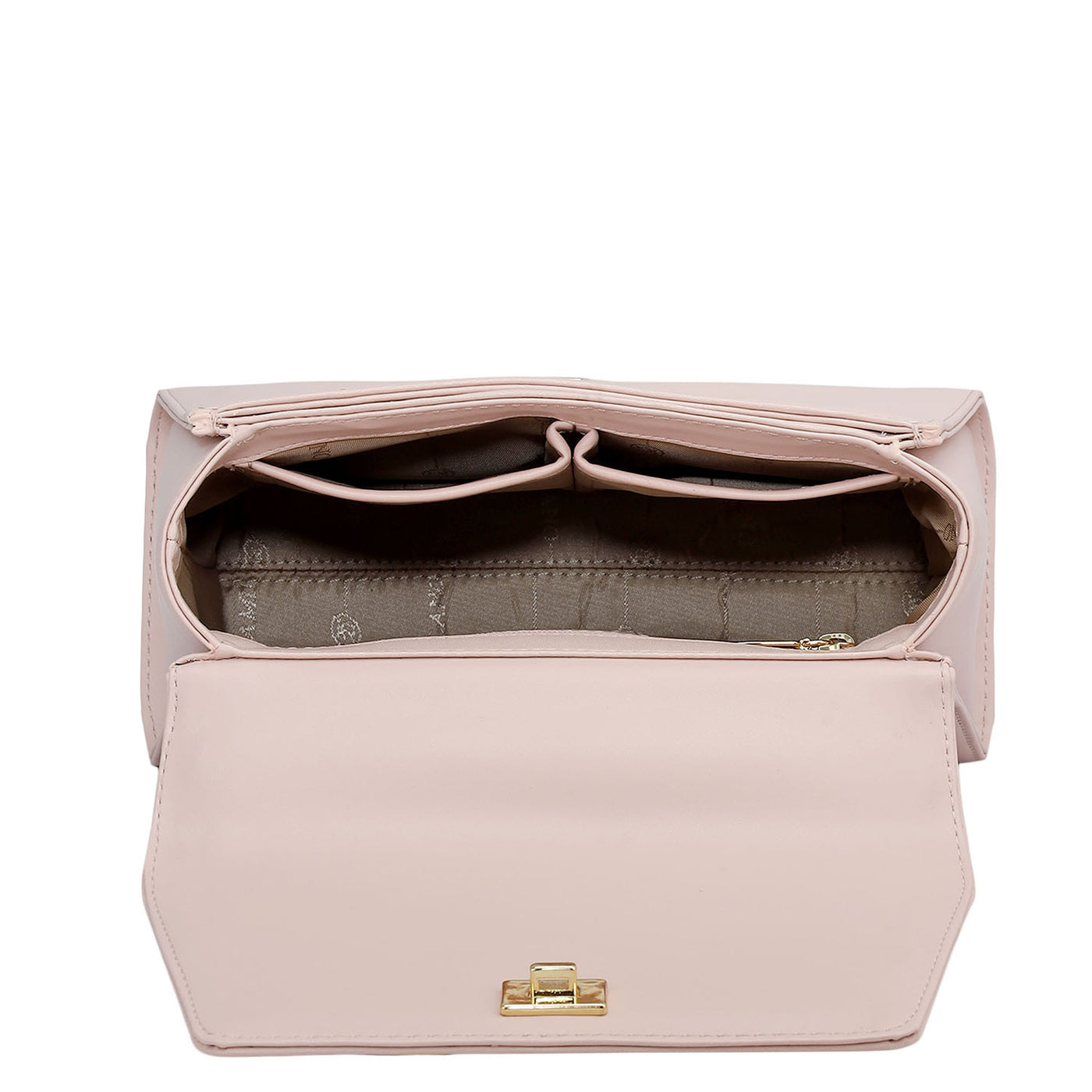 Small Plain Leather Satchel - Pink