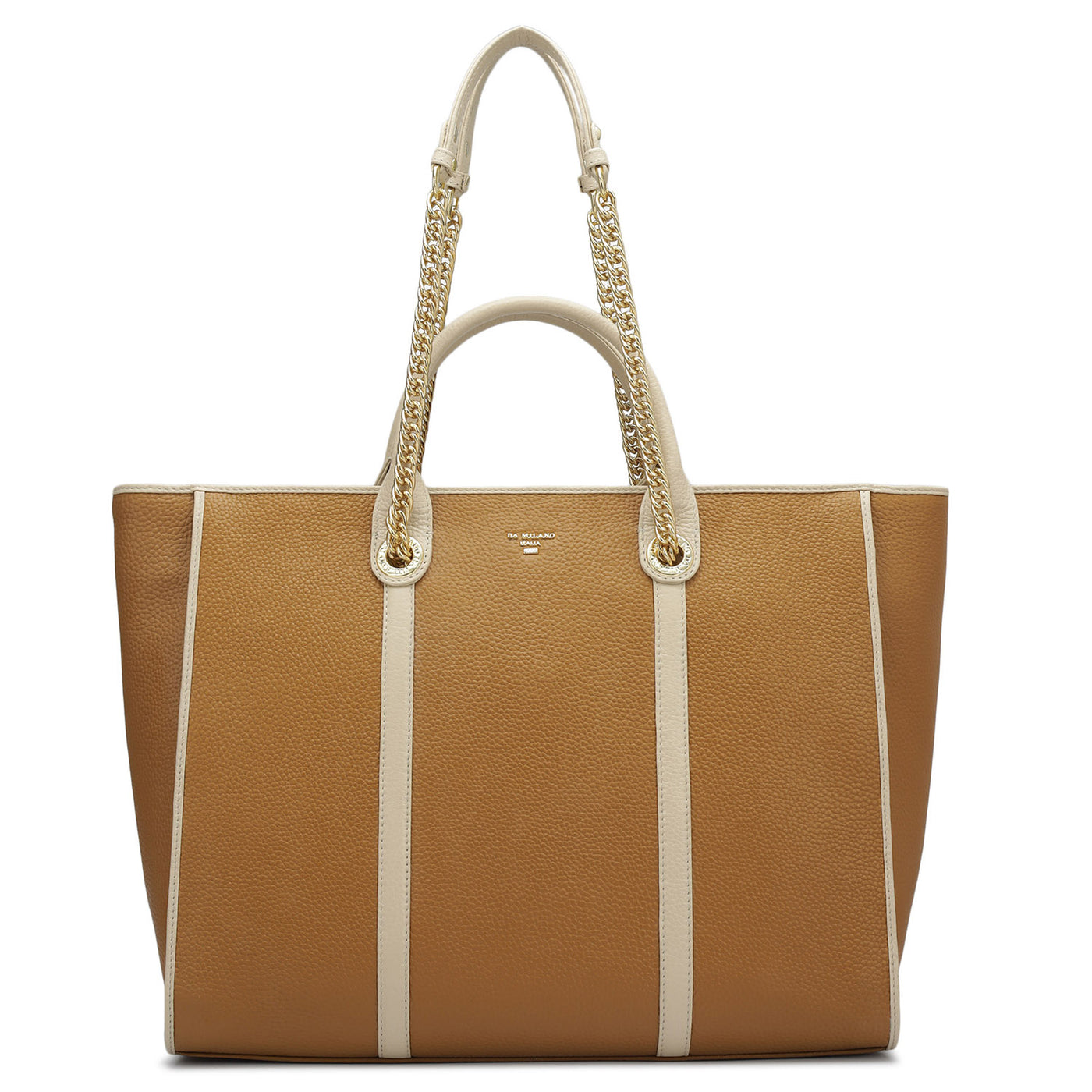 Large  Wax Leather Satchel - Caramel