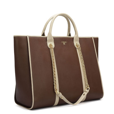 Large Wax Leather Satchel - Espresso