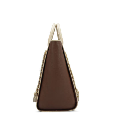 Large Wax Leather Satchel - Espresso