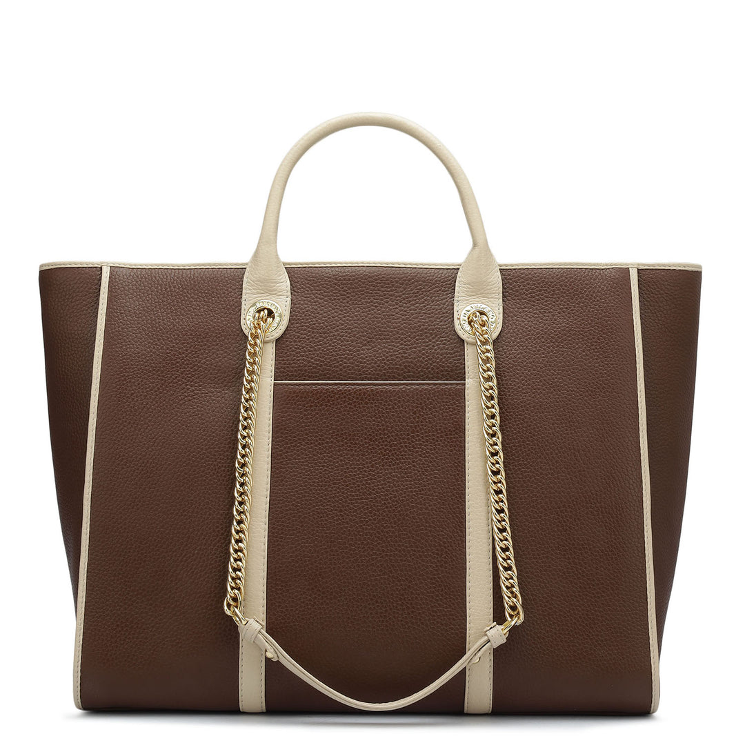 Large Wax Leather Satchel - Espresso