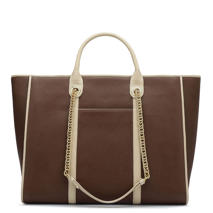 Large Wax Leather Satchel - Espresso