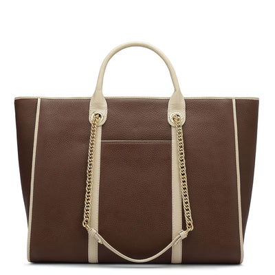 Large Wax Leather Satchel - Espresso
