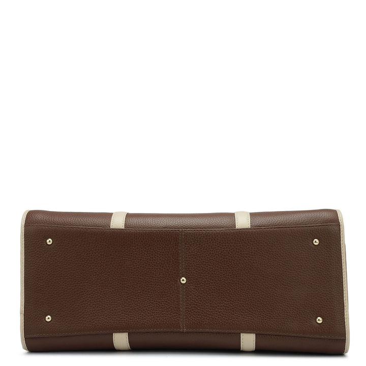 Large Wax Leather Satchel - Espresso