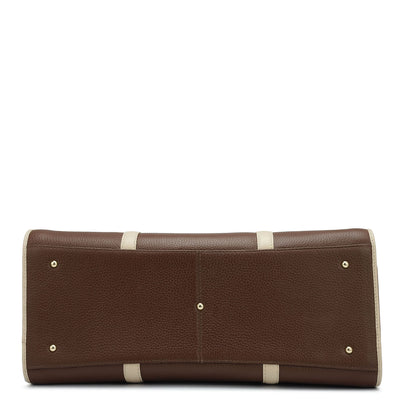 Large Wax Leather Satchel - Espresso