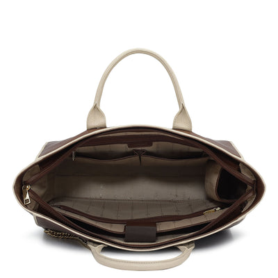 Large Wax Leather Satchel - Espresso
