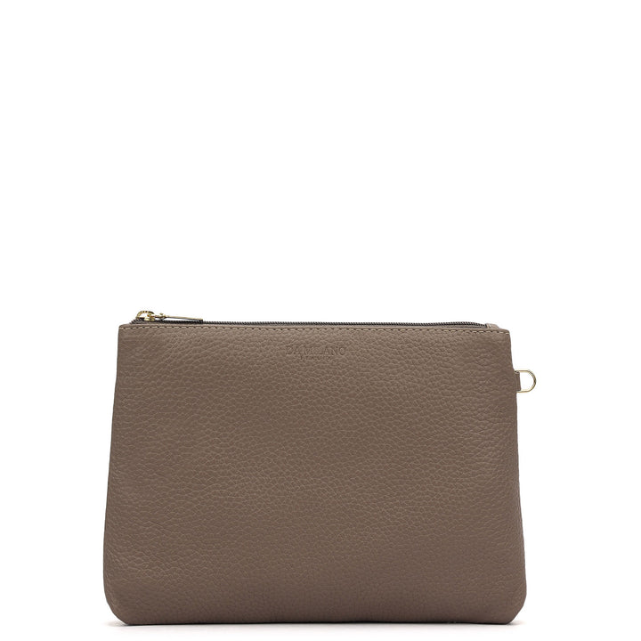 Oversized Leather Book Tote - Smoke Grey
