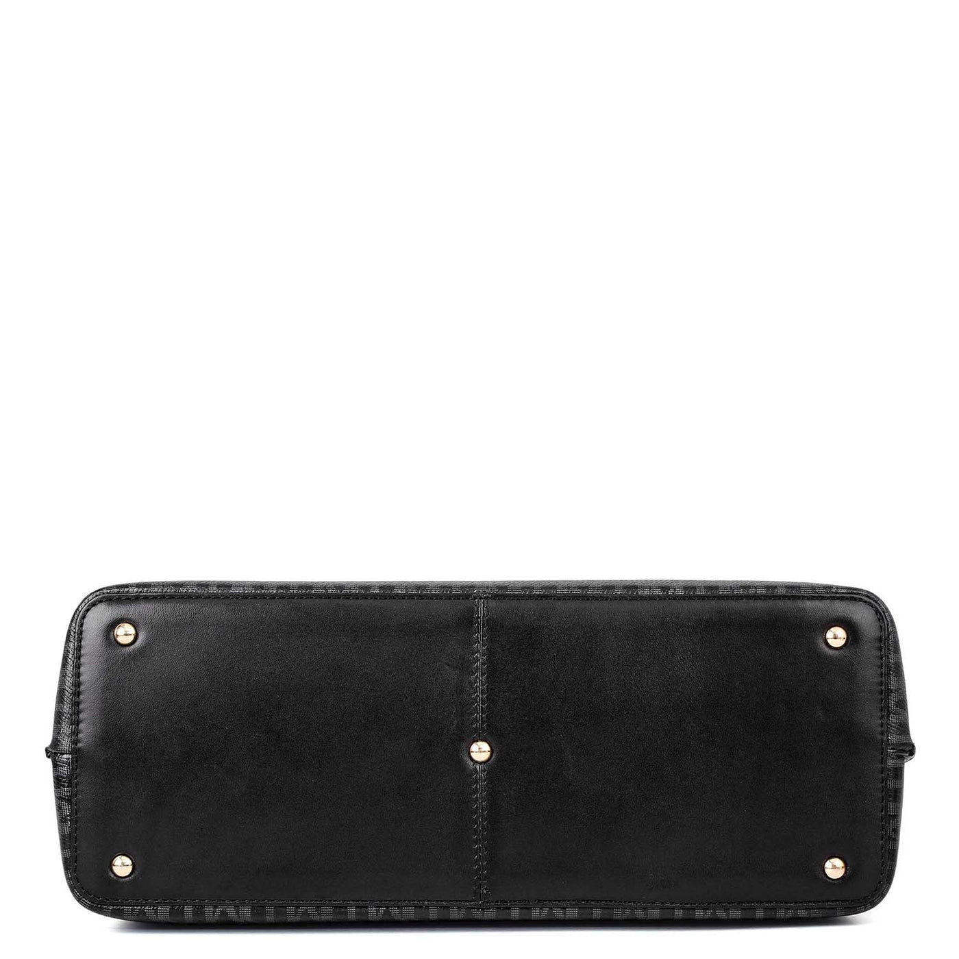 Medium Monogram Leather Satchel - Black