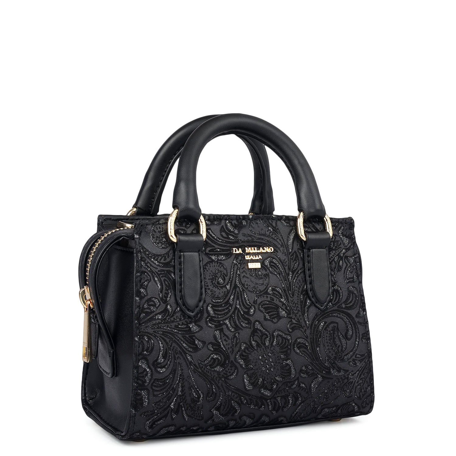 DA MILANO レザーバッグ Small Croco Leather Shoulder Bag - Black – Da Milano