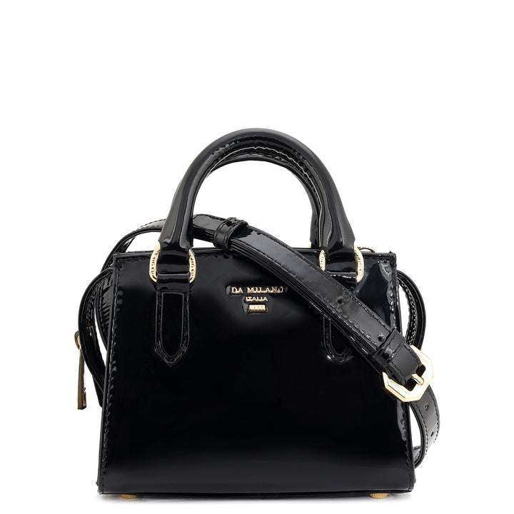 Small Patent Leather Satchel - Black