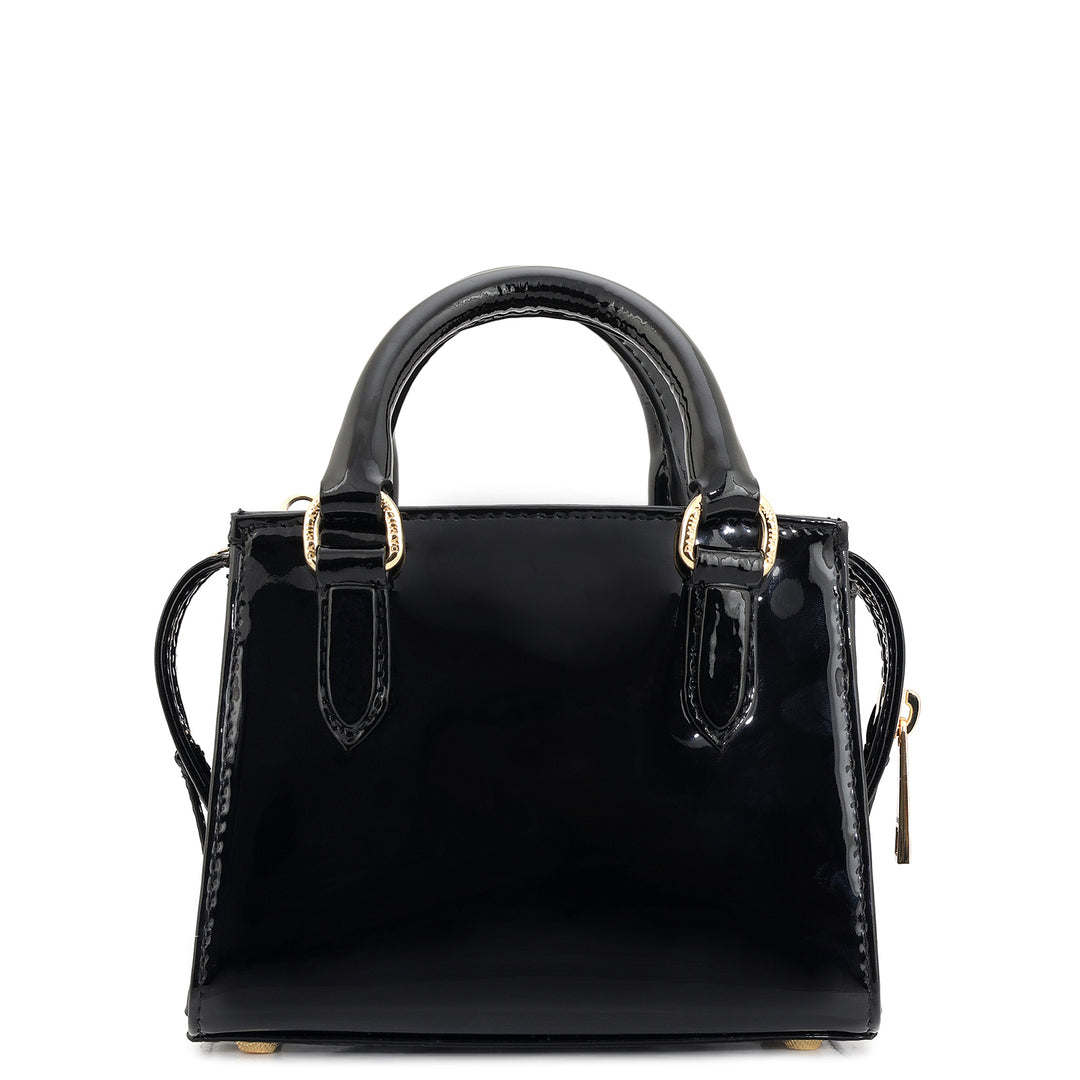 Small Patent Leather Satchel - Black