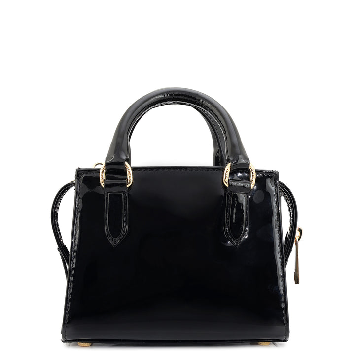 Small Patent Leather Satchel - Black