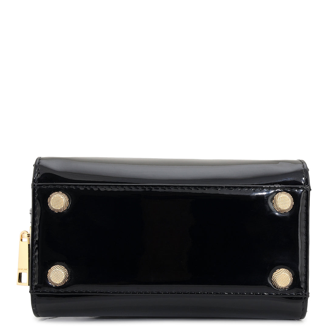 Small Patent Leather Satchel - Black
