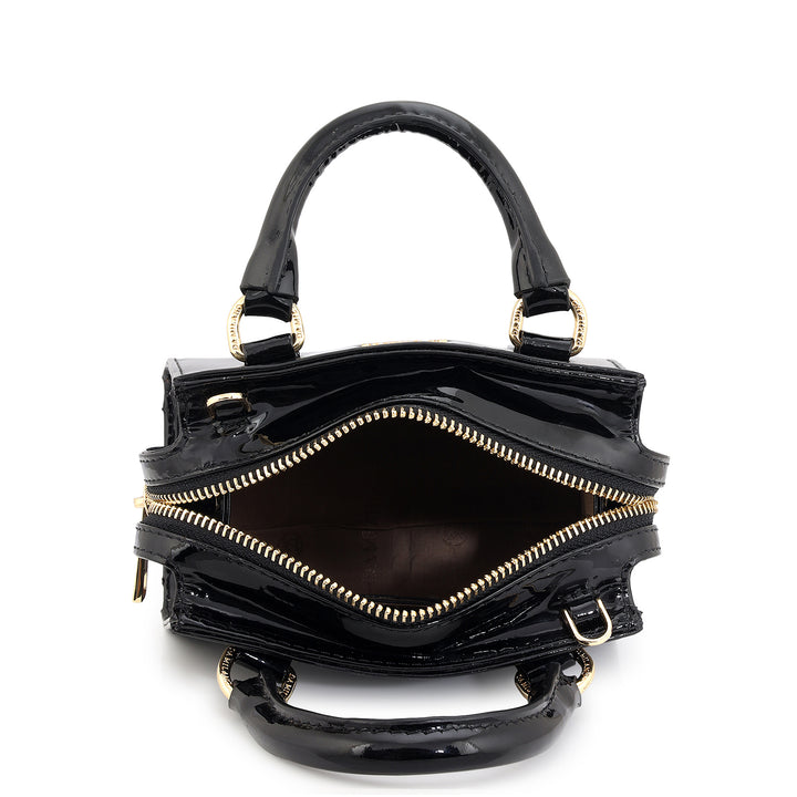 Small Patent Leather Satchel - Black