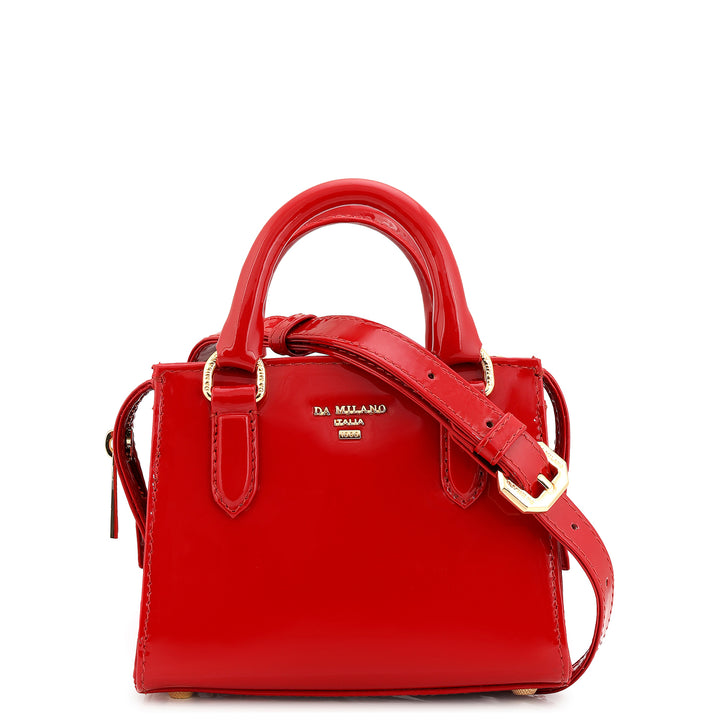 Small Patent Leather Satchel - Red
