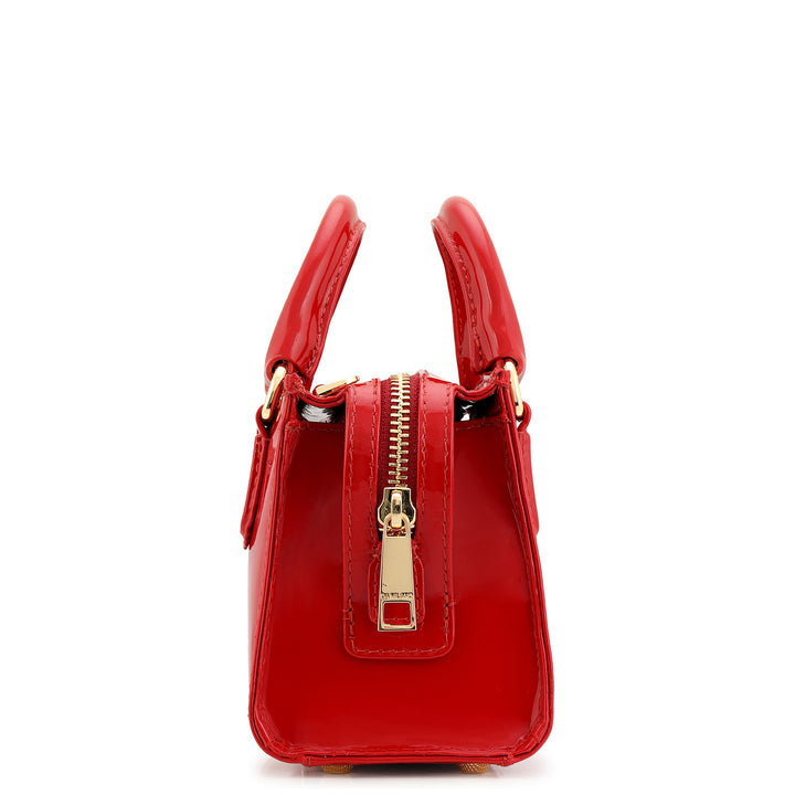 Small Patent Leather Satchel - Red
