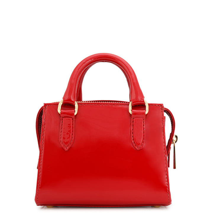 Small Patent Leather Satchel - Red
