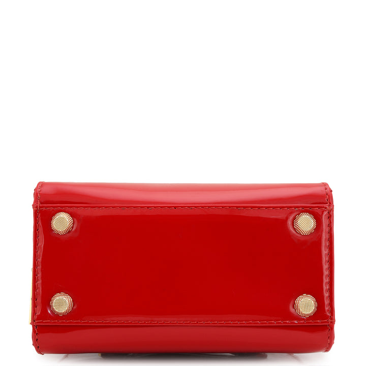 Small Patent Leather Satchel - Red