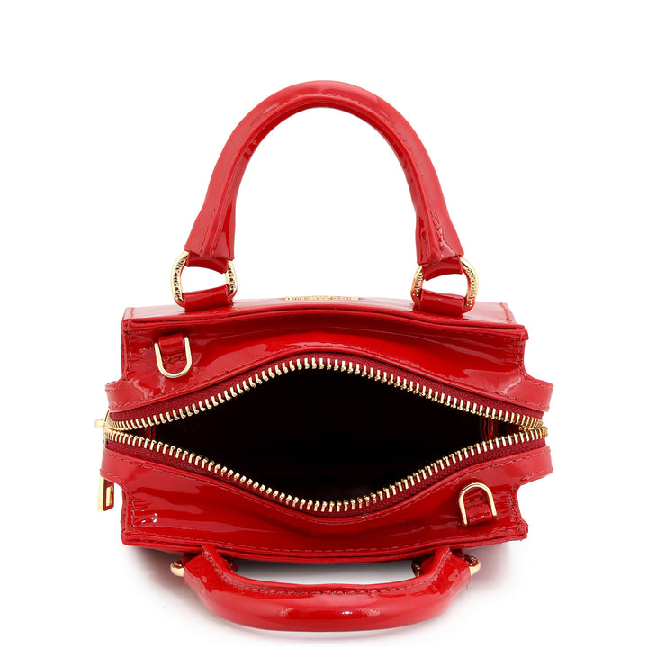 Small Patent Leather Satchel - Red