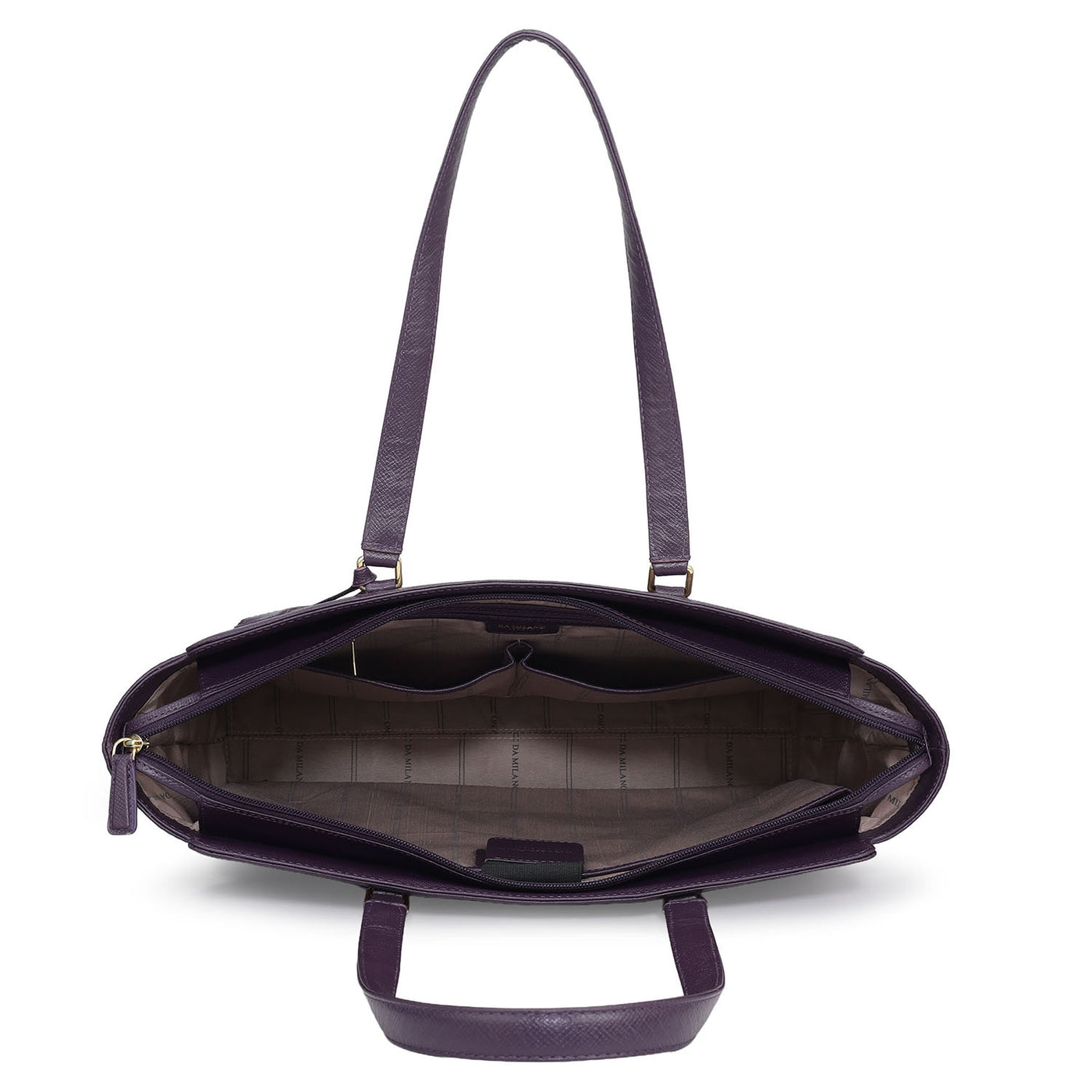 Large Croco Franzy Leather Tote - Grapevine
