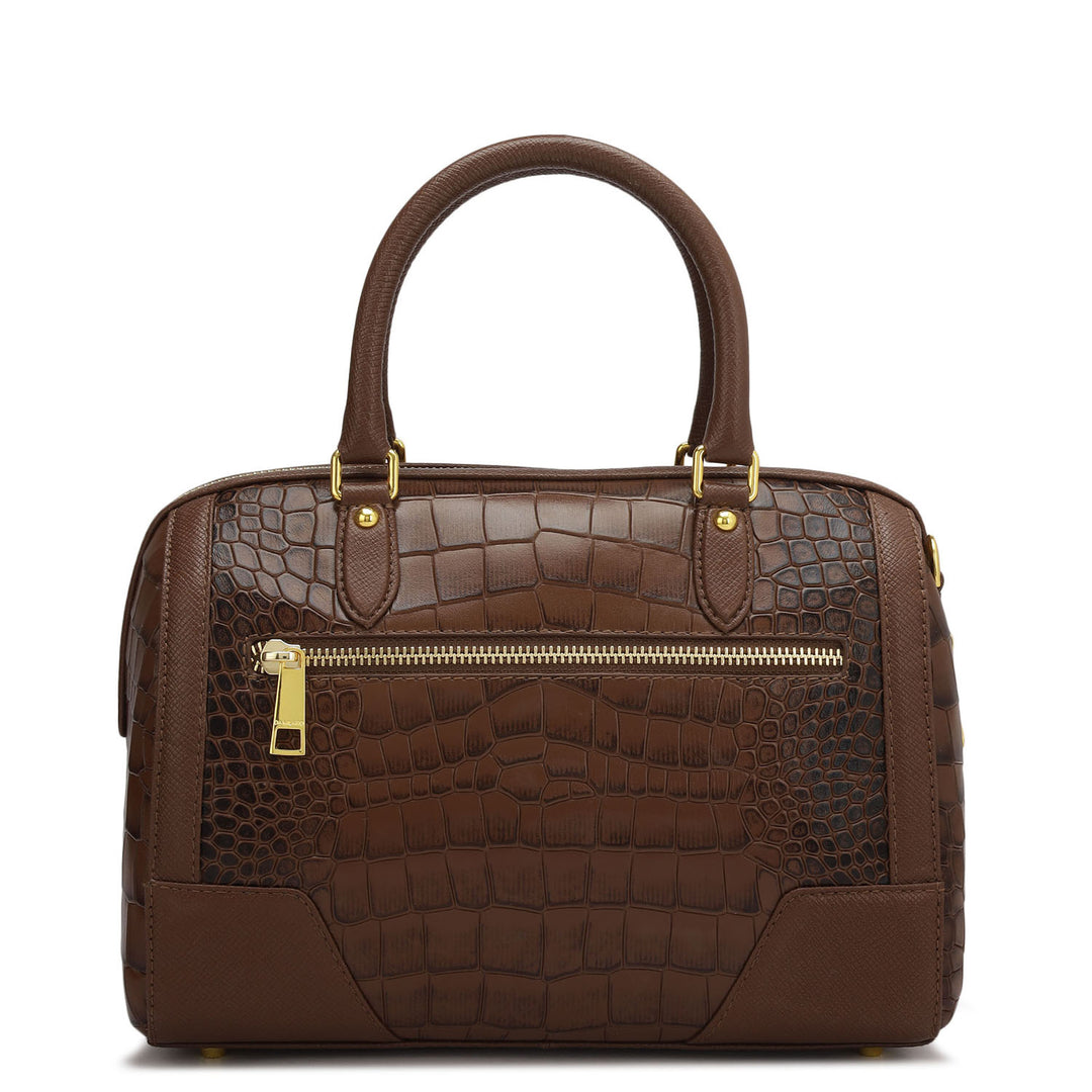 Medium Croco Franzy Leather Satchel - Date